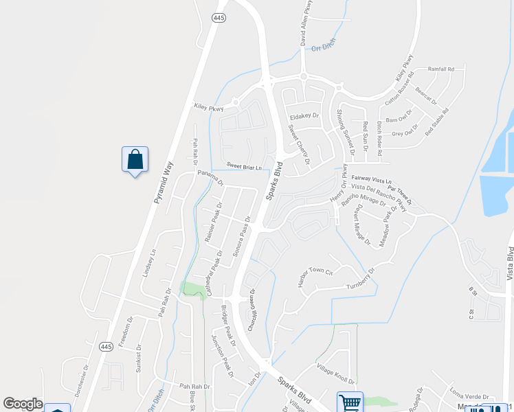 map of restaurants, bars, coffee shops, grocery stores, and more near 5848 Sonora Pass Drive in Sparks