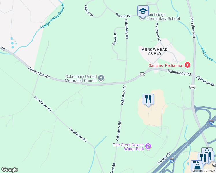 map of restaurants, bars, coffee shops, grocery stores, and more near 905 Bainbridge Road in Port Deposit