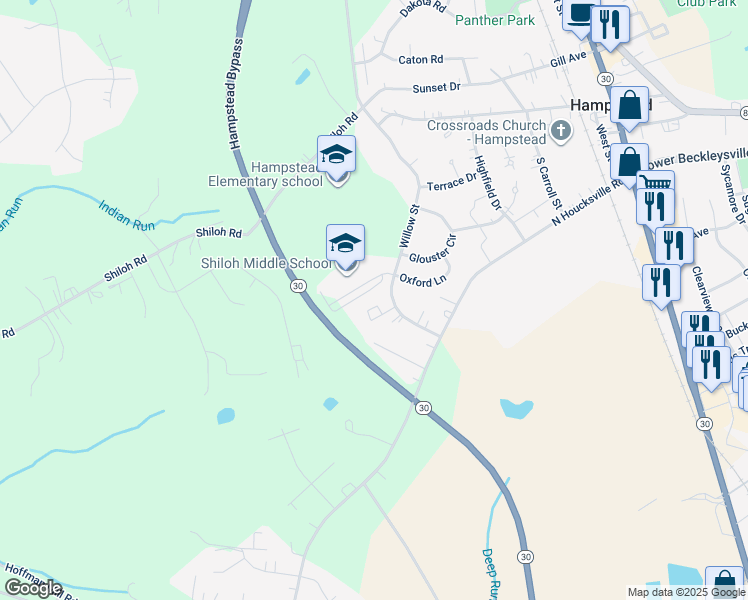 map of restaurants, bars, coffee shops, grocery stores, and more near in Hampstead