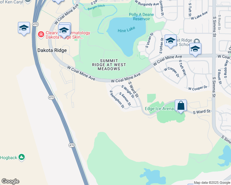 map of restaurants, bars, coffee shops, grocery stores, and more near 6466 South Xenon Street in Littleton
