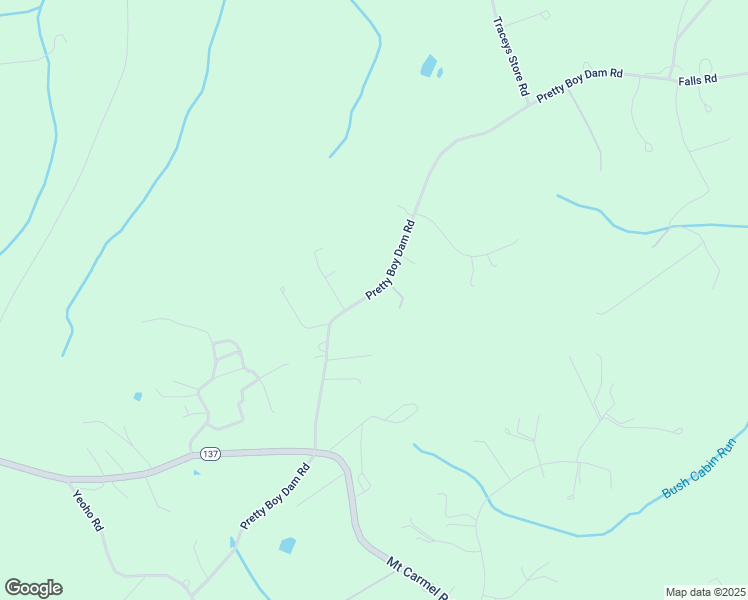 map of restaurants, bars, coffee shops, grocery stores, and more near 17307 Pretty Boy Dam Road in Parkton