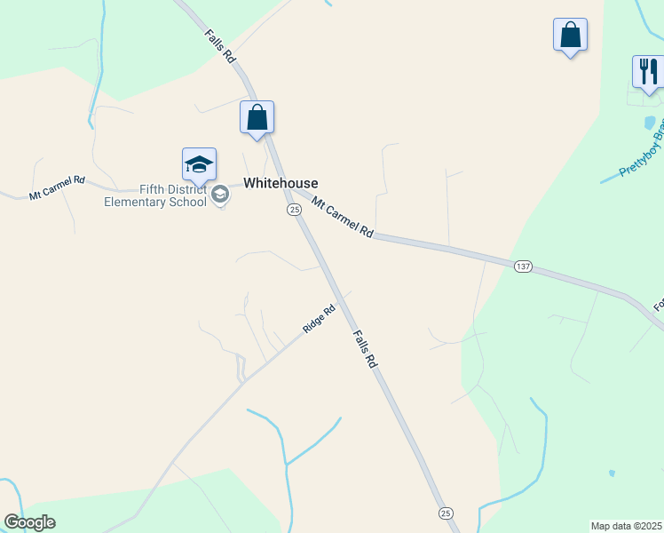 map of restaurants, bars, coffee shops, grocery stores, and more near 17209 Falls Road in Upperco