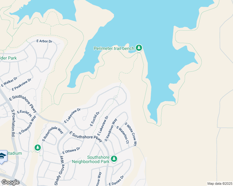 map of restaurants, bars, coffee shops, grocery stores, and more near 27653 East Euclid Drive in Aurora
