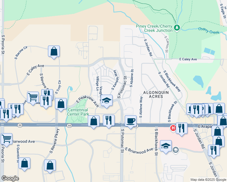 map of restaurants, bars, coffee shops, grocery stores, and more near 6461 South Potomac Street in Englewood