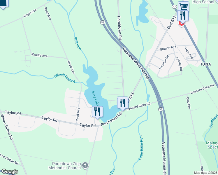 map of restaurants, bars, coffee shops, grocery stores, and more near 54 3rd Street in Franklin