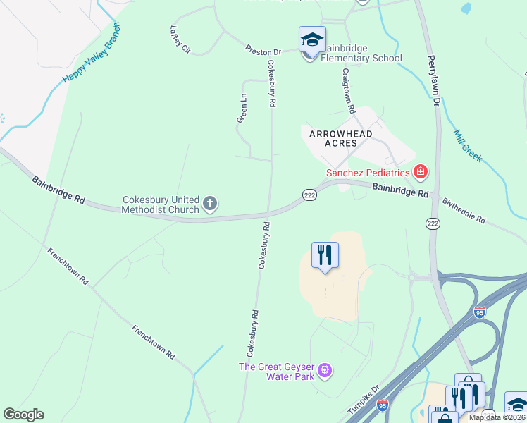 map of restaurants, bars, coffee shops, grocery stores, and more near 964 Bainbridge Road in Port Deposit