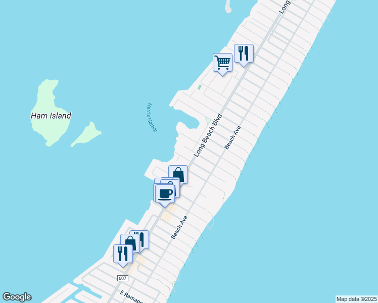 map of restaurants, bars, coffee shops, grocery stores, and more near 10415 Long Beach Boulevard in Long Beach