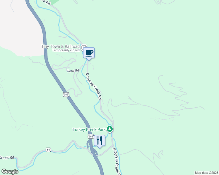 map of restaurants, bars, coffee shops, grocery stores, and more near 6548 South Turkey Creek Road in Morrison