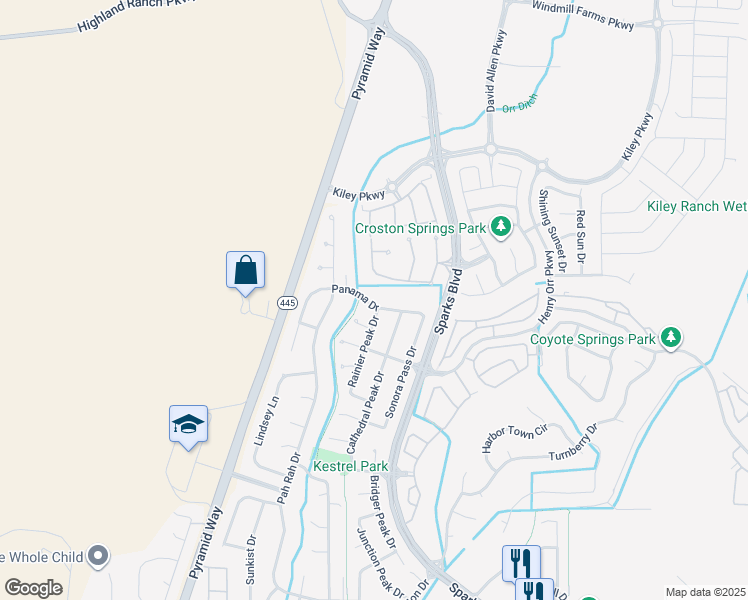 map of restaurants, bars, coffee shops, grocery stores, and more near 761 Sweet Briar Lane in Sparks