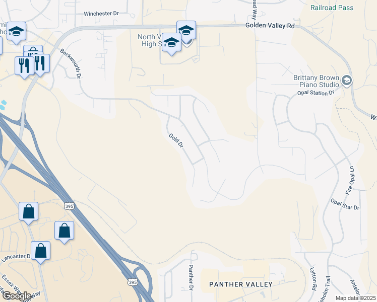 map of restaurants, bars, coffee shops, grocery stores, and more near 663 Beckwourth Drive in Reno