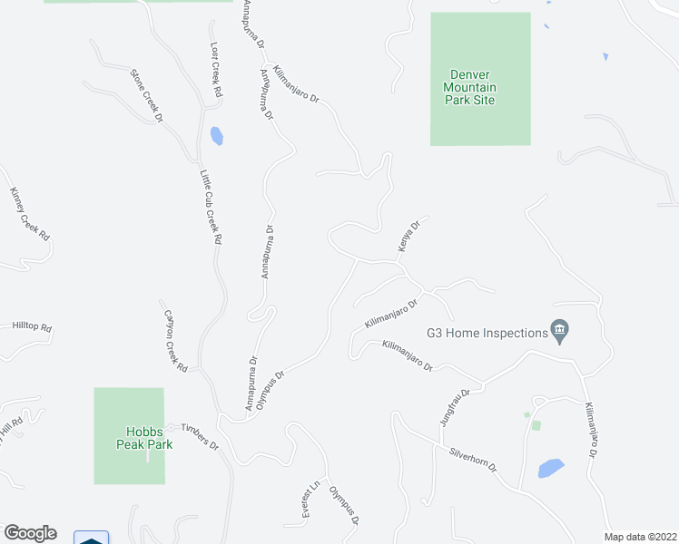 map of restaurants, bars, coffee shops, grocery stores, and more near 6445 Olympus Drive in Evergreen
