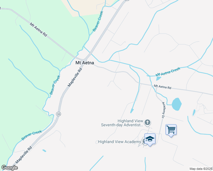 map of restaurants, bars, coffee shops, grocery stores, and more near 10307 Cannon Forge Lane in Hagerstown