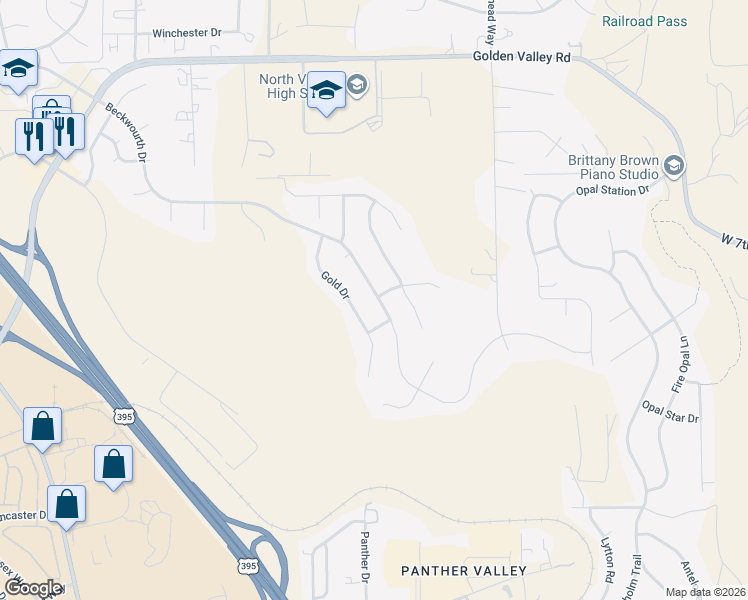 map of restaurants, bars, coffee shops, grocery stores, and more near 663 Beckwourth Drive in Reno