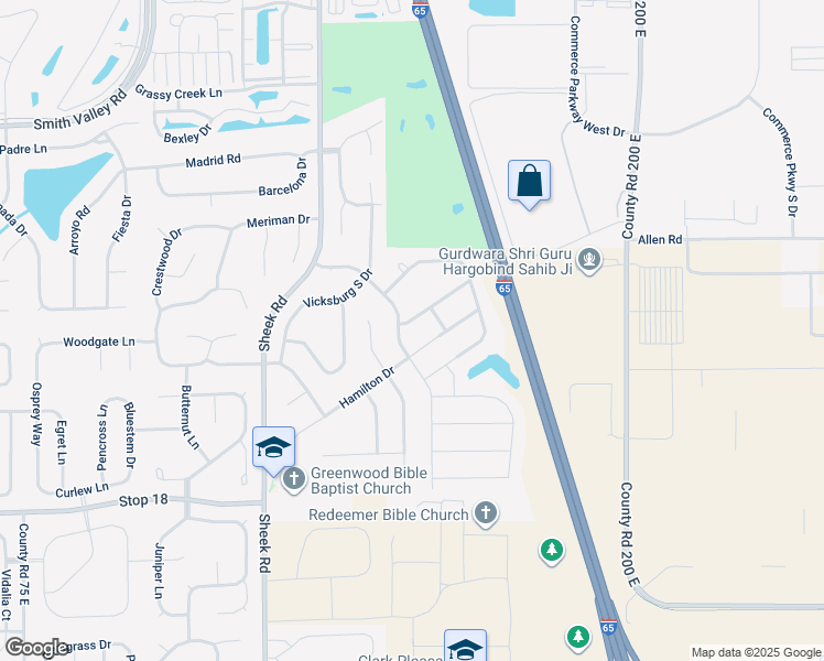 map of restaurants, bars, coffee shops, grocery stores, and more near 1288 Greenwood Station Boulevard in Greenwood