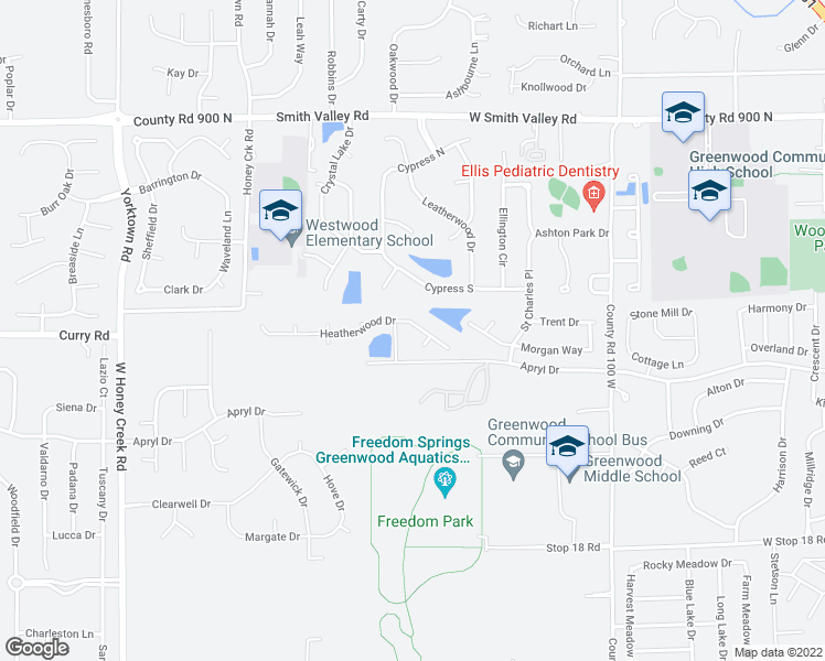 map of restaurants, bars, coffee shops, grocery stores, and more near 851 Heatherwood Drive in Greenwood