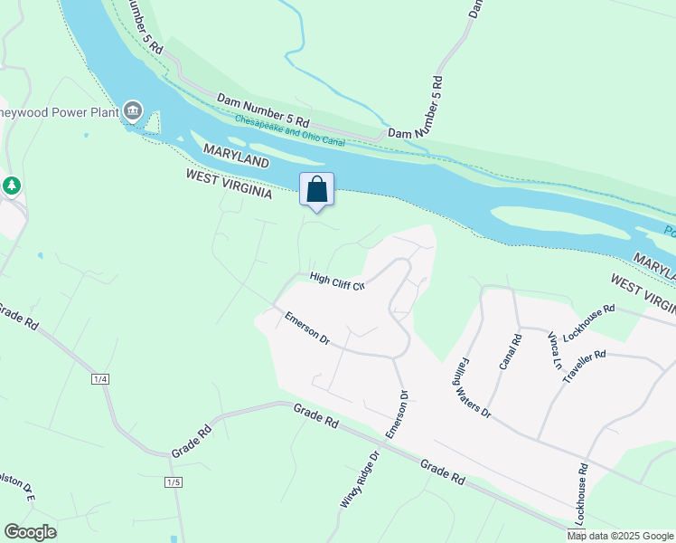 map of restaurants, bars, coffee shops, grocery stores, and more near 514 Burnside Drive in Falling Waters