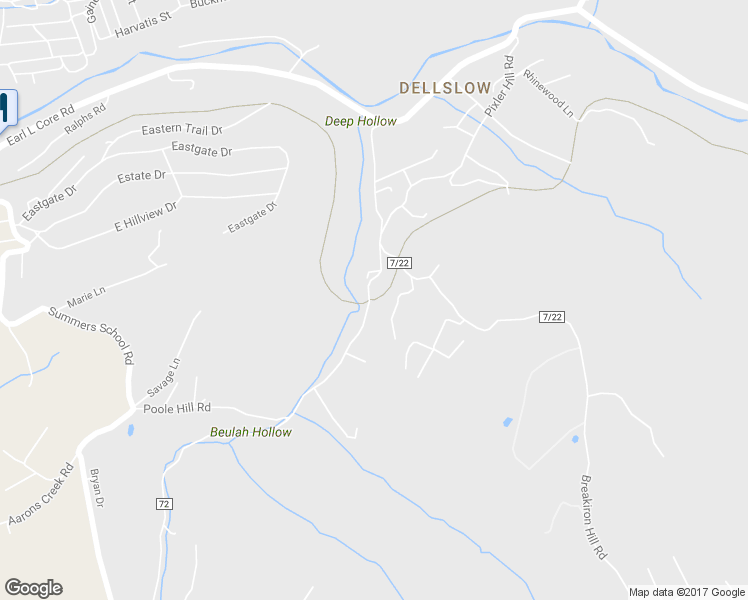 map of restaurants, bars, coffee shops, grocery stores, and more near Deckers Creek Trail in Morgantown