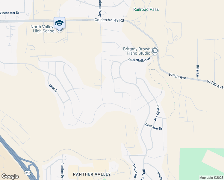 map of restaurants, bars, coffee shops, grocery stores, and more near 8245 Opal Ranch Way in Reno