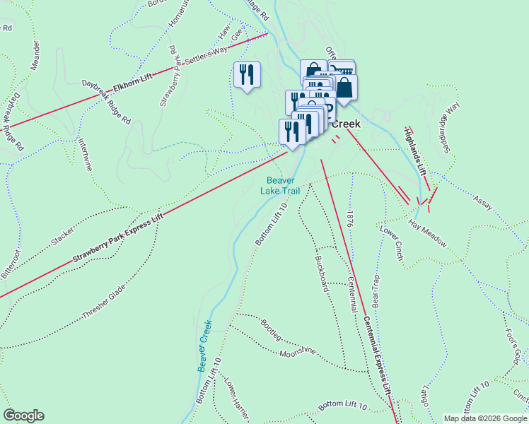 map of restaurants, bars, coffee shops, grocery stores, and more near 55-149 Elk Track Road in Avon