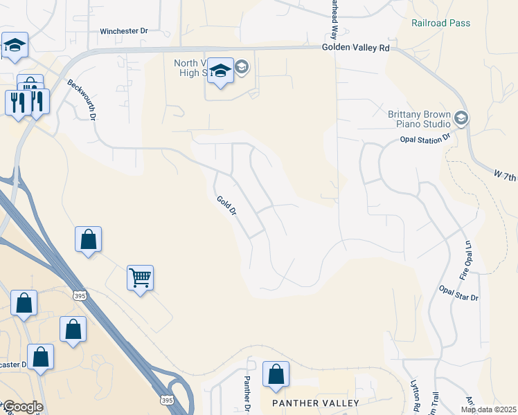 map of restaurants, bars, coffee shops, grocery stores, and more near 664 Beckwourth Drive in Reno