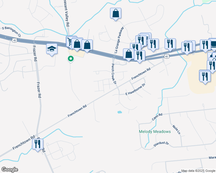map of restaurants, bars, coffee shops, grocery stores, and more near 24 Hibiscus Drive in Newark