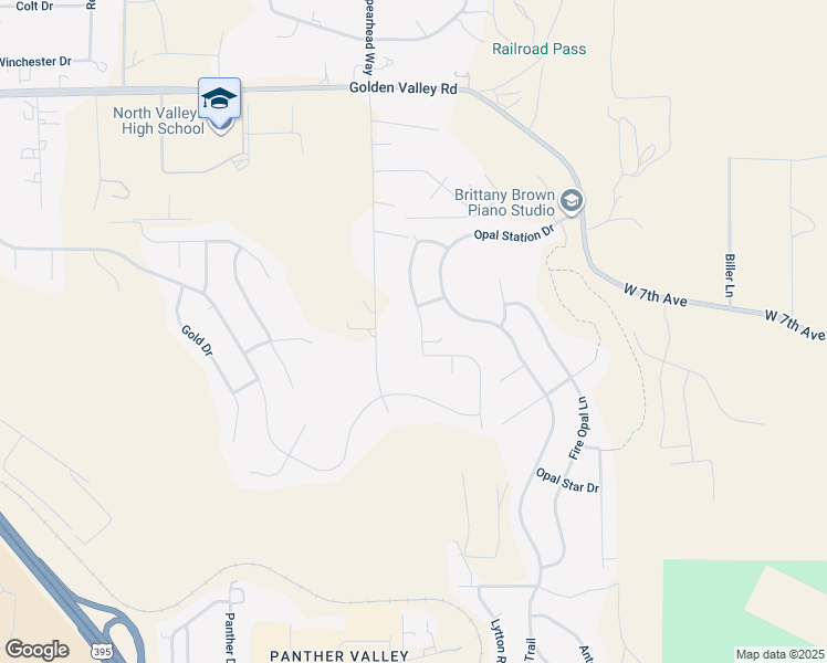 map of restaurants, bars, coffee shops, grocery stores, and more near 8245 Opal Ranch Way in Reno