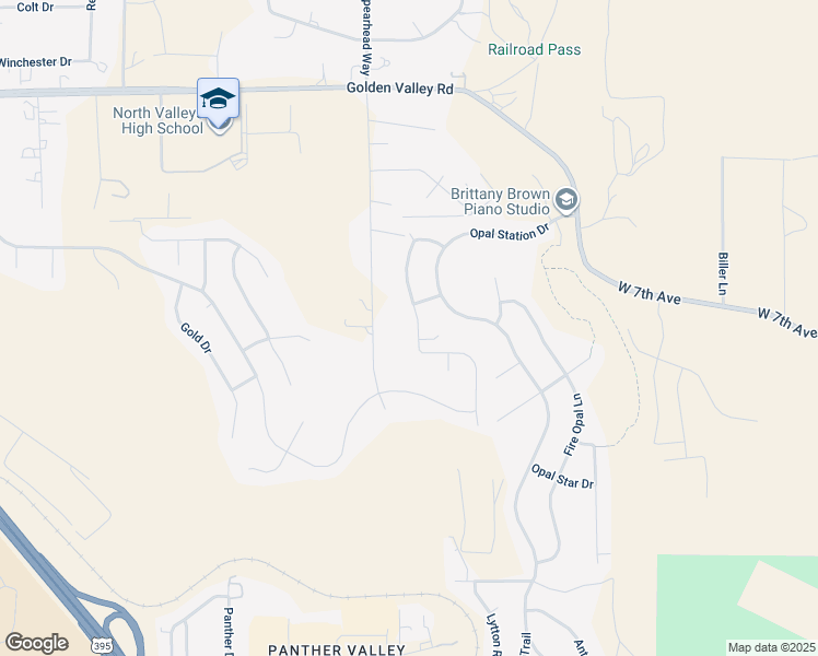 map of restaurants, bars, coffee shops, grocery stores, and more near 8245 Opal Ranch Way in Reno