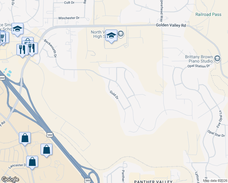 map of restaurants, bars, coffee shops, grocery stores, and more near 7573 Gold Drive in Reno