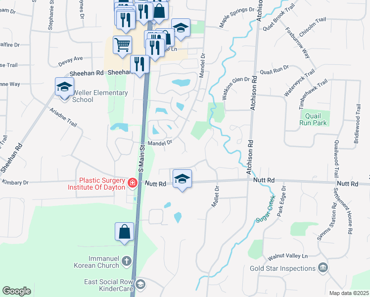 map of restaurants, bars, coffee shops, grocery stores, and more near 9610 Sagemeadow Court in Montgomery County