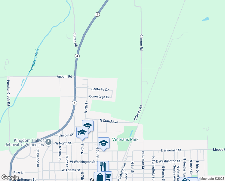 map of restaurants, bars, coffee shops, grocery stores, and more near 1 Chisholm Road in Auburn