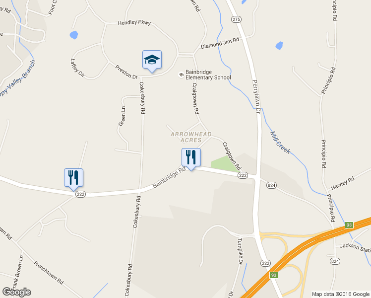 map of restaurants, bars, coffee shops, grocery stores, and more near 8 Robin Drive in Port Deposit