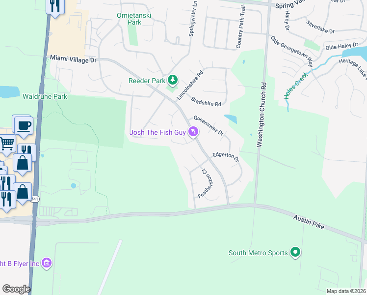 map of restaurants, bars, coffee shops, grocery stores, and more near 2276 Villagewood Court in Miamisburg