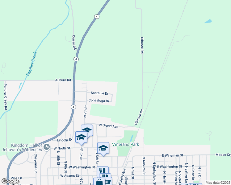 map of restaurants, bars, coffee shops, grocery stores, and more near 1 Chisholm Road in Auburn