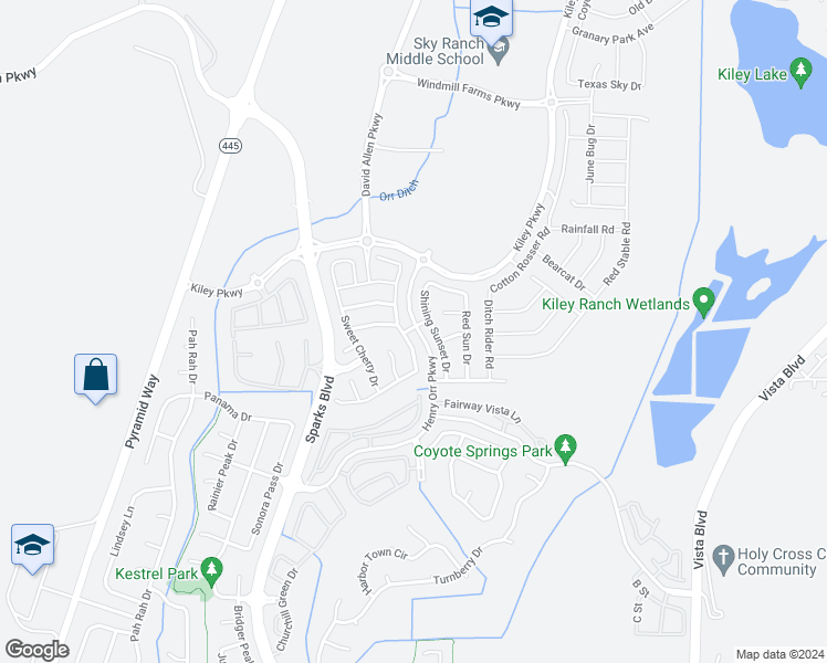map of restaurants, bars, coffee shops, grocery stores, and more near 1080 Henry Orr Parkway in Sparks