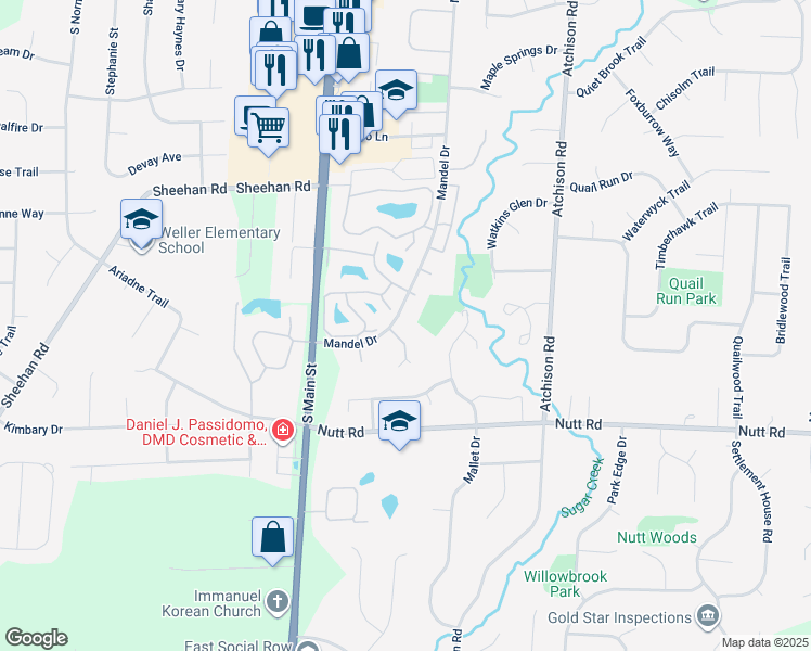 map of restaurants, bars, coffee shops, grocery stores, and more near 9610 Sagemeadow Court in Montgomery County