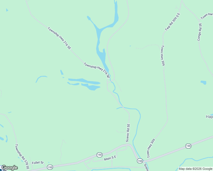 map of restaurants, bars, coffee shops, grocery stores, and more near 7801 Scenic Road Southeast in Corning