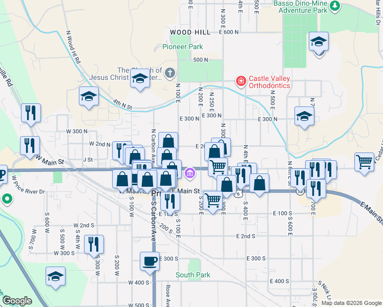 map of restaurants, bars, coffee shops, grocery stores, and more near in Price
