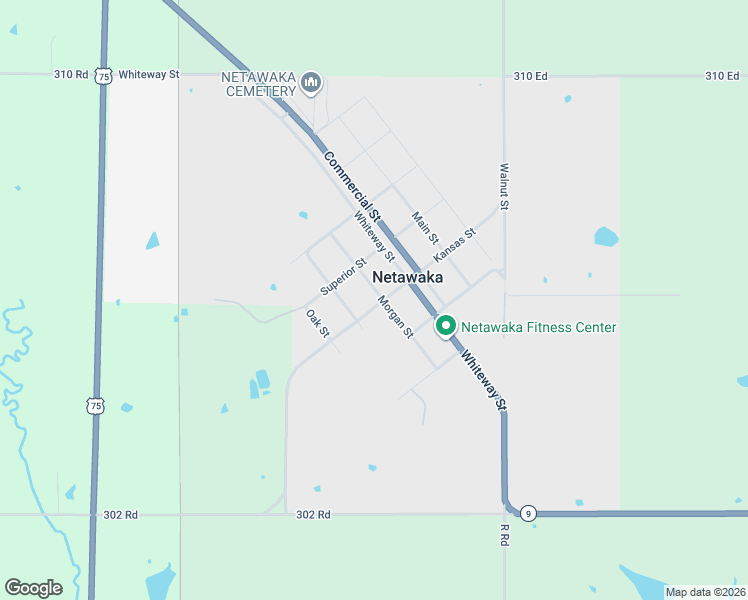 map of restaurants, bars, coffee shops, grocery stores, and more near 300-328 Kansas Avenue in Netawaka