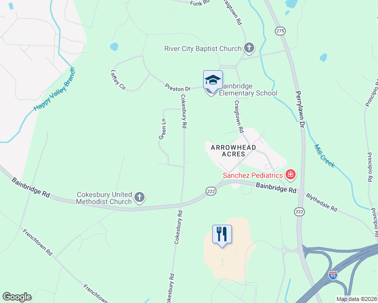 map of restaurants, bars, coffee shops, grocery stores, and more near 452 Cokesbury Road in Port Deposit