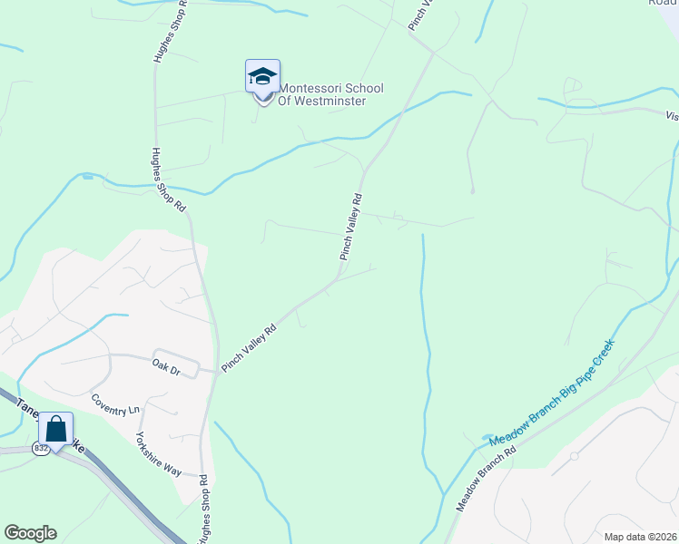 map of restaurants, bars, coffee shops, grocery stores, and more near 1032 Pinch Valley Road in Westminster