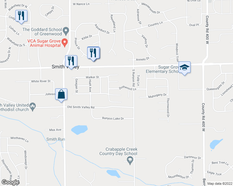 map of restaurants, bars, coffee shops, grocery stores, and more near 4642 Welton Street in Greenwood