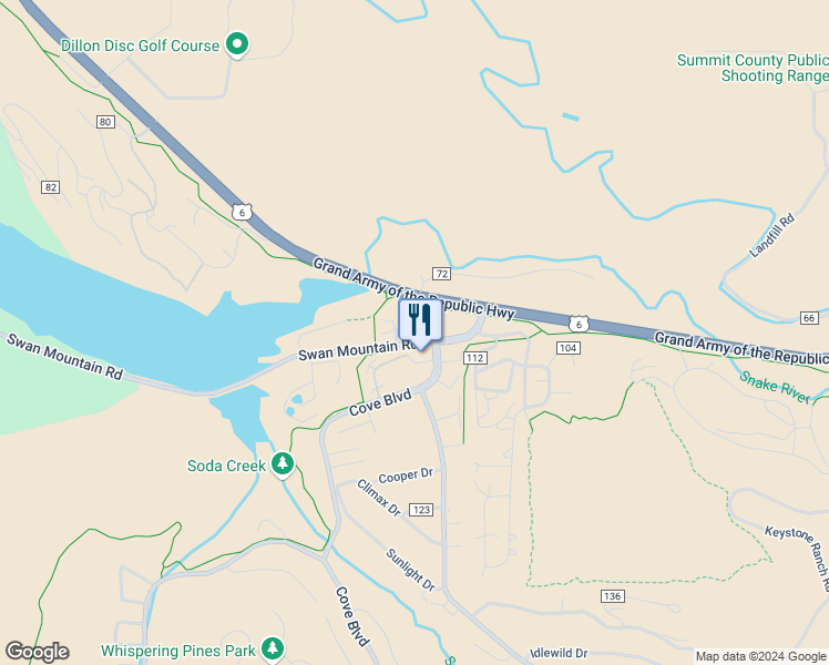 map of restaurants, bars, coffee shops, grocery stores, and more near 50 Glen Cove in Dillon