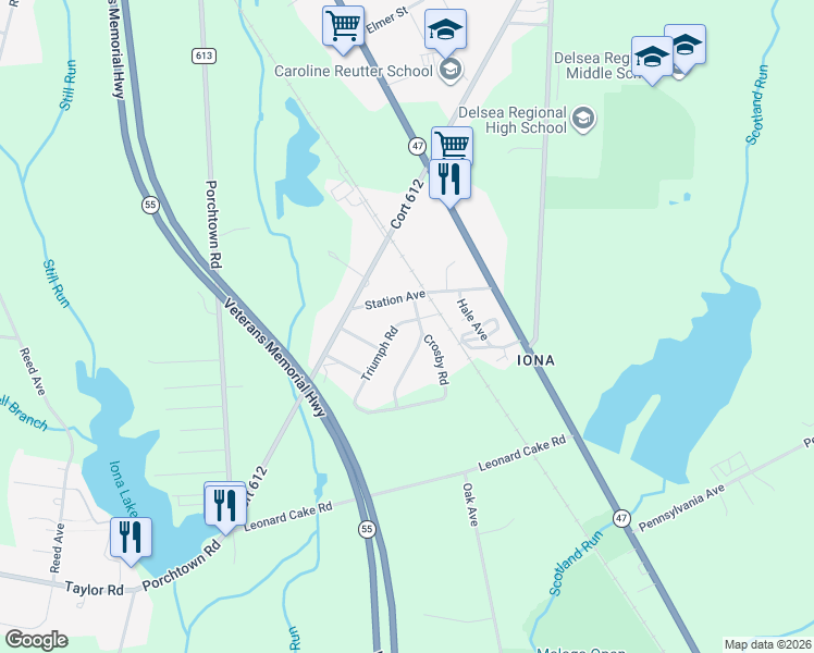 map of restaurants, bars, coffee shops, grocery stores, and more near 120 Waddell Avenue in Franklin