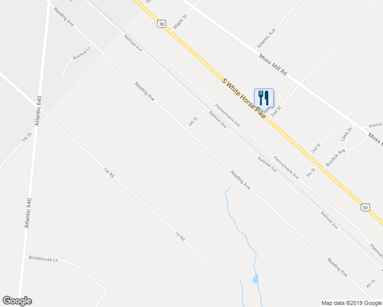 map of restaurants, bars, coffee shops, grocery stores, and more near 3213 Reading Avenue in Hammonton