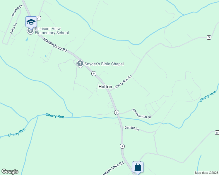 map of restaurants, bars, coffee shops, grocery stores, and more near 11249 Martinsburg Road in Hedgesville