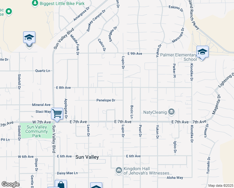 map of restaurants, bars, coffee shops, grocery stores, and more near 276 East 8th Avenue in Sun Valley