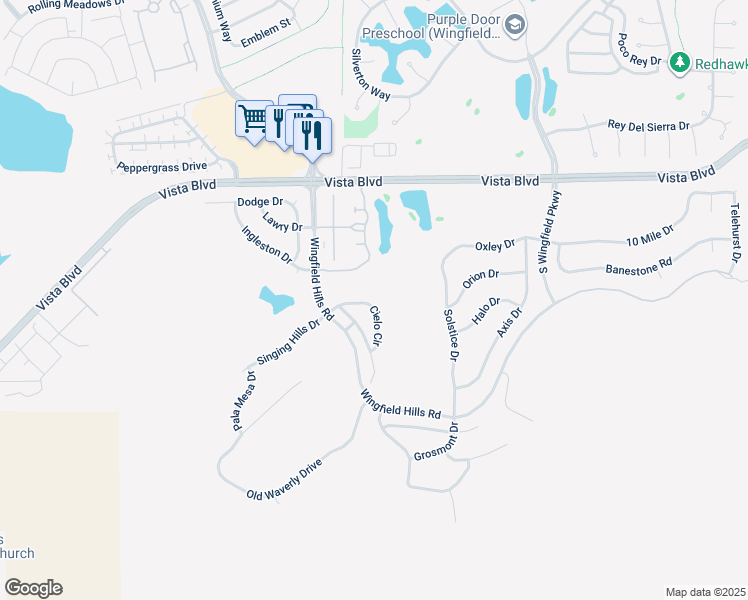 map of restaurants, bars, coffee shops, grocery stores, and more near 6046 Cielo Circle in Sparks