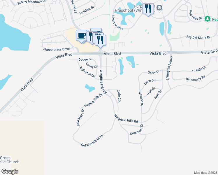 map of restaurants, bars, coffee shops, grocery stores, and more near 6090 Cielo Circle in Sparks