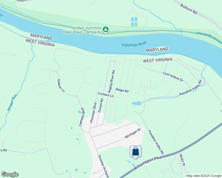 map of restaurants, bars, coffee shops, grocery stores, and more near 282 Raging River Road in Falling Waters