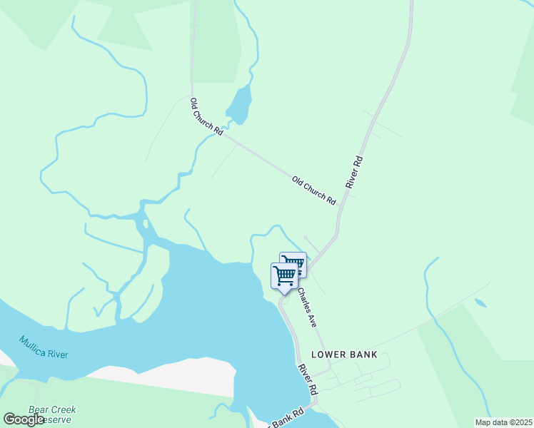 map of restaurants, bars, coffee shops, grocery stores, and more near 13 Charles Avenue in Egg Harbor City